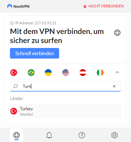 Verbindung zum VPN herstellen
