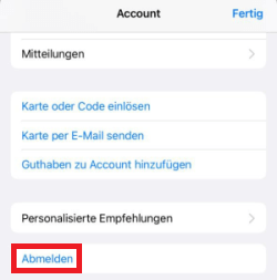 Apple abmelden