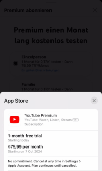 YouTube Premium AppStore